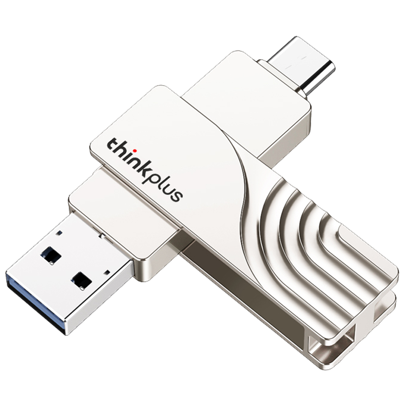 联想(Lenovo)256G手机U盘双接口优盘Type-C USB 大容量车载高速传输thinkplus TPCU301