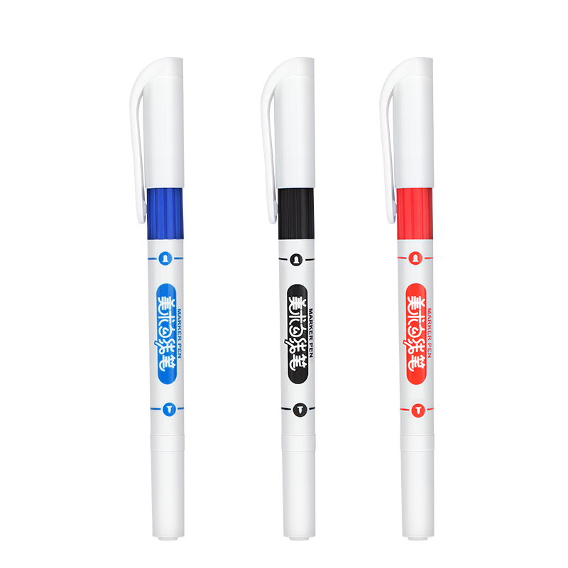 宝克(BAOKE)MP2934 0.9/1.4mm双头美术勾线笔 建筑划线/作图/一般书写 10支/盒 1盒