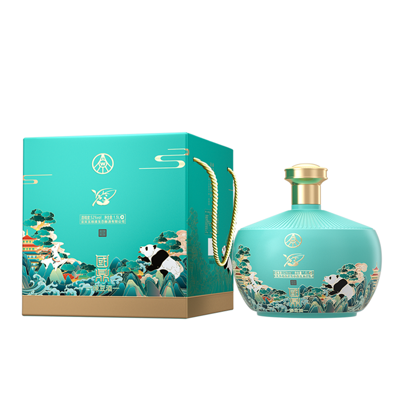 五粮液生态酿酒国鼎金荷熊猫酒52度1.5L大坛酒礼品酒礼盒装
