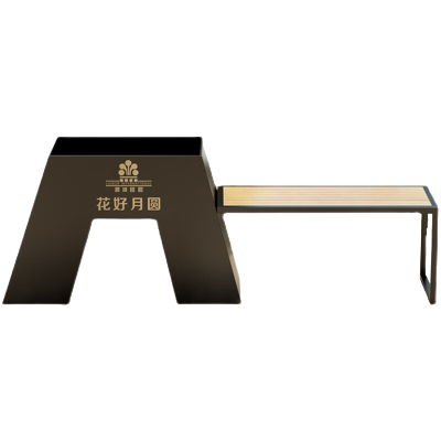 金菲罗格可定制LOGO不锈钢花坛坐凳 180x30x60cm
