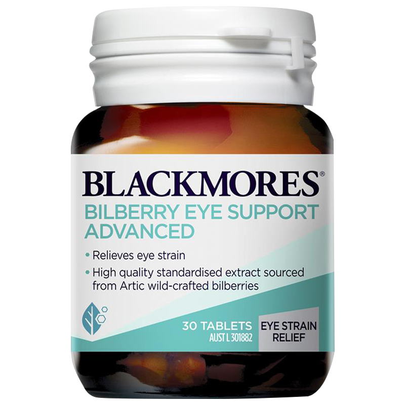 澳洲发-BLACKMORES澳佳宝蓝莓护眼片30片/瓶装护眼宁越橘/蓝莓提取物片剂舒适眼部/叶黄素