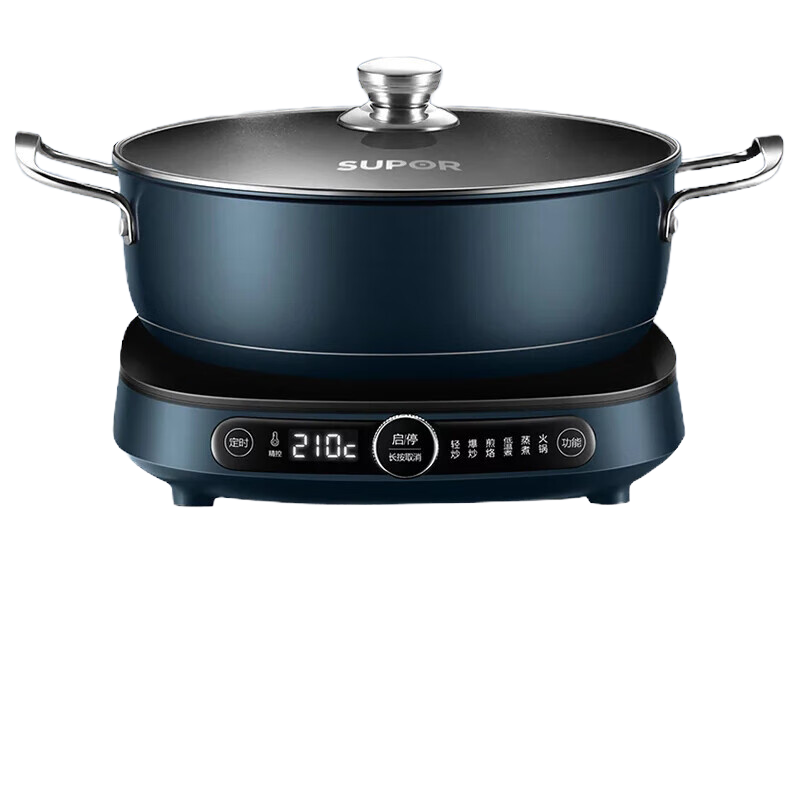 苏泊尔(SUPOR)电磁炉套装智能电磁灶火锅家用触屏控制小型多功能电火锅涮蒸炖煎一体炉灶C21-ICD32