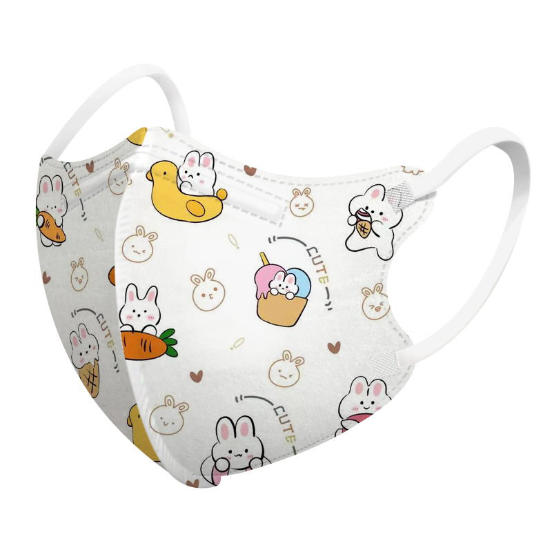 30片/4-15岁/兔兔酱/邦可慧儿童口罩医用外科口罩一次性三层防护6岁到12岁学生6mm泡泡纱耳带防勒耳