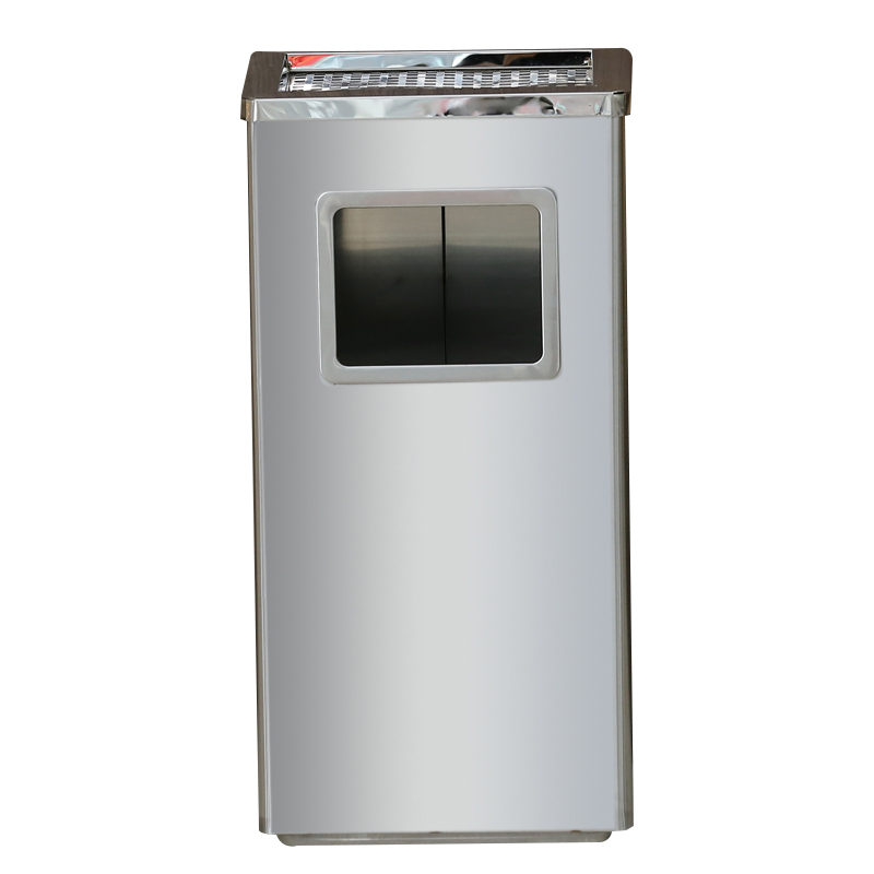 鑫锦兔不锈钢垃圾桶烟蒂柱灭烟桶带烟灰缸室外电梯口立式丽格长方形不锈钢