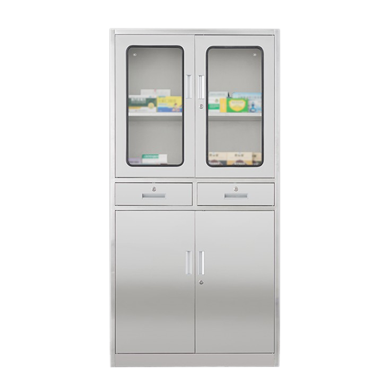 迈易特文件柜不锈钢柜子储物柜资料柜档案柜带锁文件柜304二斗文件柜