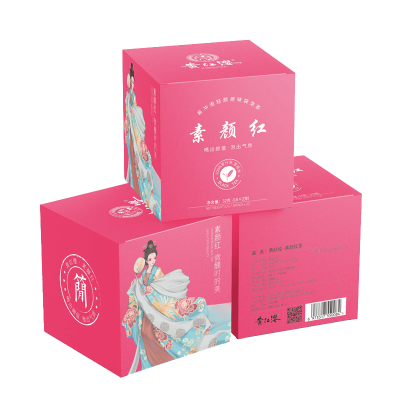 黄红缨 红茶茶包 素颜红茶 易冲泡冷泡茶32g/盒 花果香便携茶包耐泡2g*16包