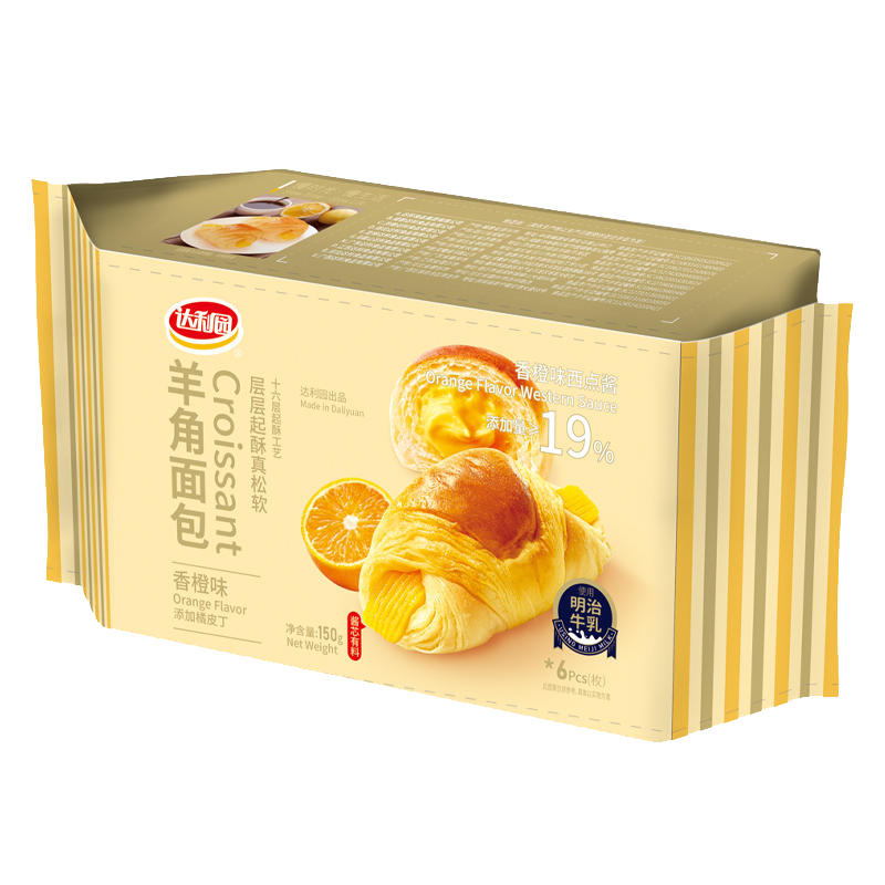 达利园羊角包面包250g香橙味(10枚)手撕夹心面包早餐夜宵