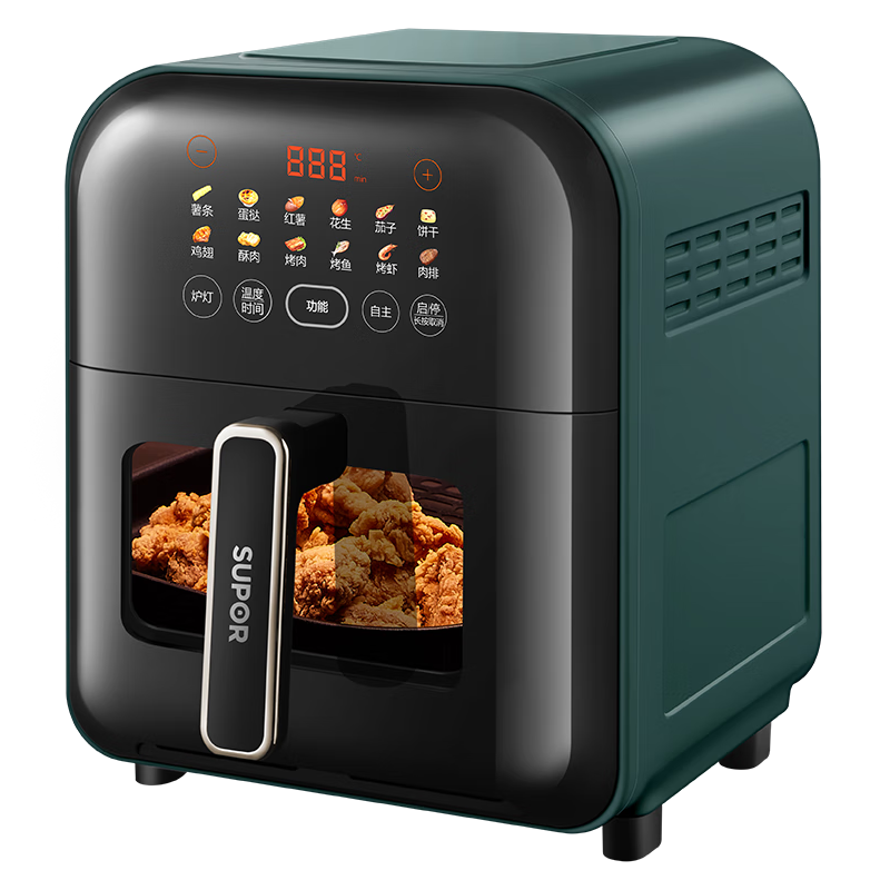 苏泊尔(SUPOR)空气炸锅可视蒸汽炸锅免翻面电炸锅家用5L/升大容量金属内腔易清洁电子彩屏触控炸锅KD50D126
