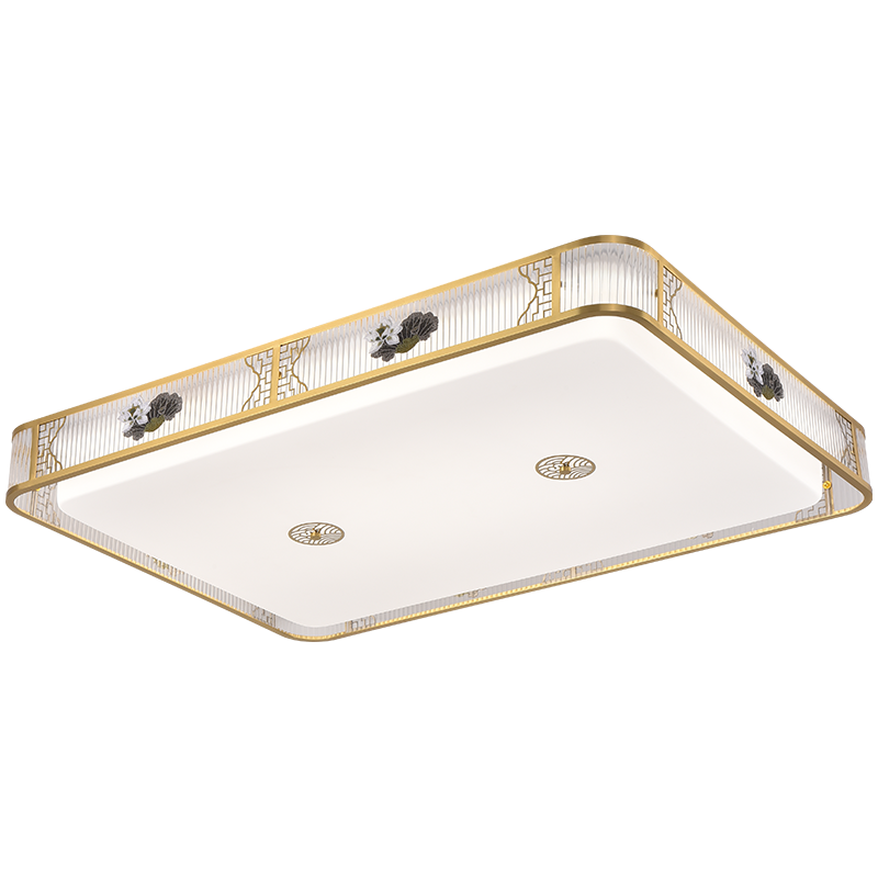 [慕洛奇]新中式吸顶灯全铜卧室灯中国风仿古书房LED正方形简约中式灯