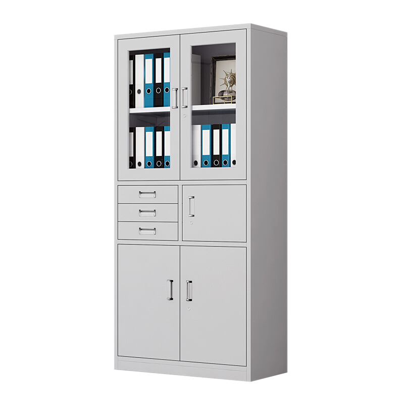 福洛云钢制文件柜档案柜财务凭证柜带锁储物柜铁皮柜书柜偏三内保文件柜