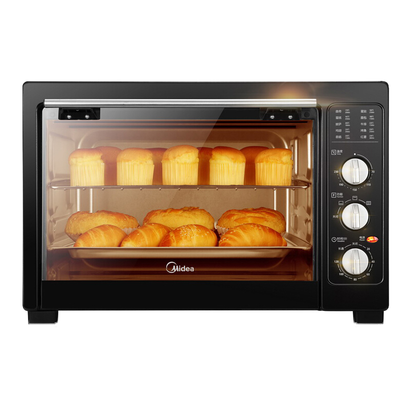 美的(Midea电烤箱 大容量 超大烘焙空间 上下控温 长通定时 防爆钢化玻璃门 广域控温MG38CB-AA