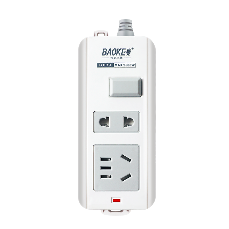 宝克(BAOKE)K039 插线板 新国标不带线2位组合总控开关插座 2500W MAX 白色 2个