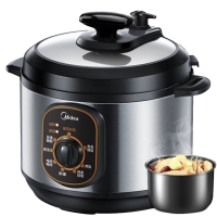 美的(Midea)MY-12CH402A/W12PCH402E 一键旋钮操作 大双层防堵罩机械式4升电压力锅