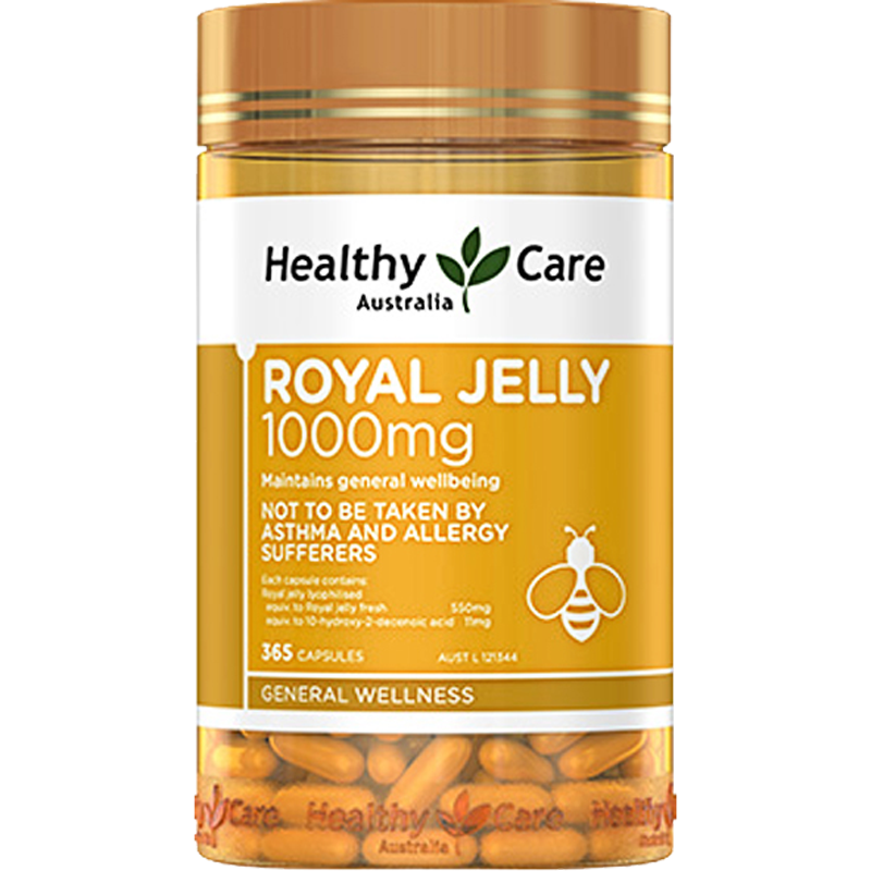 Healthy Care 蜂皇浆 Royal Jelly 蜂王浆胶囊 1000mg 365粒 澳洲进口