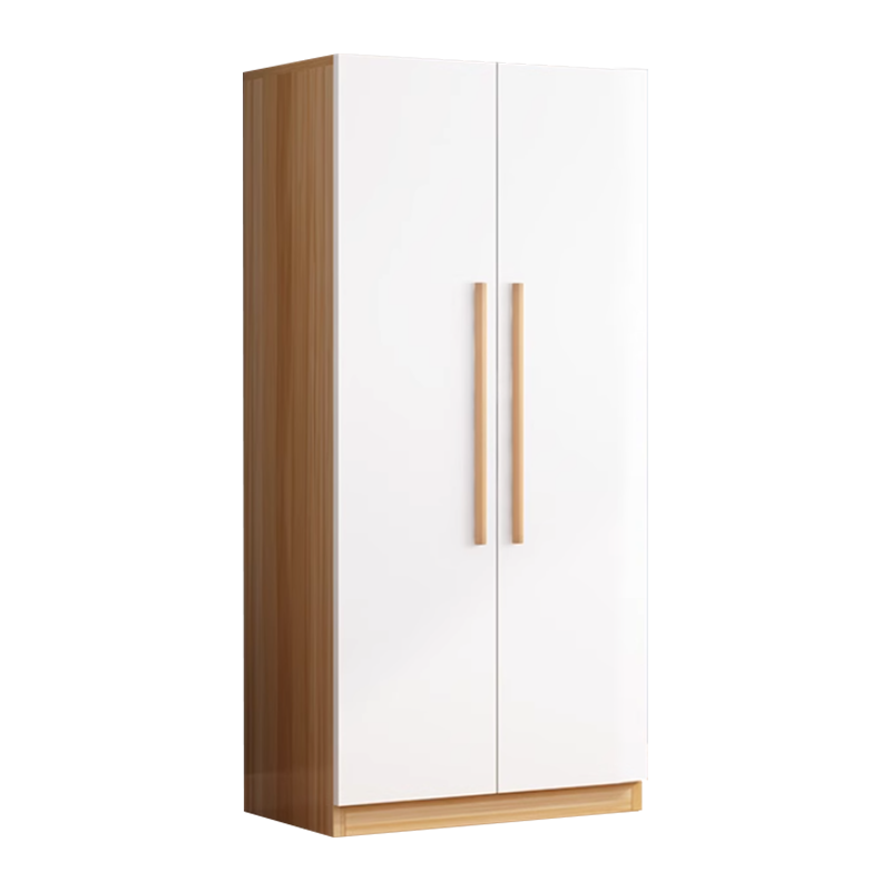 洛泰远 LTY4022324 简约木质衣柜双门衣柜衣服收纳柜 浅胡桃白门800*400*1800mm