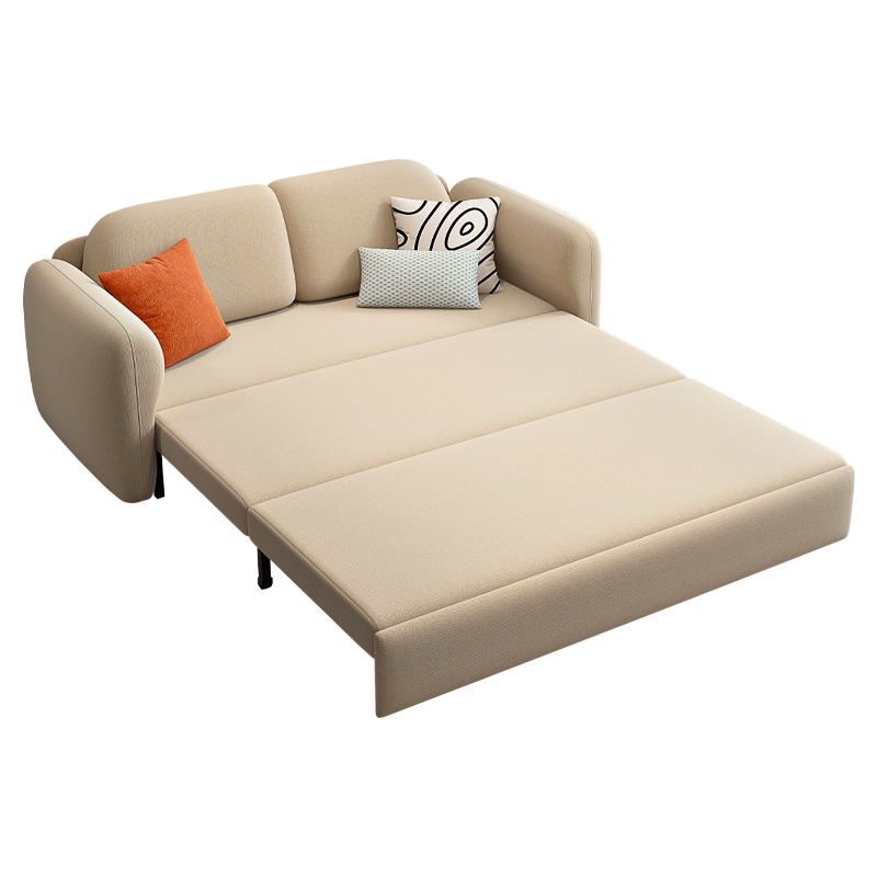 欧梵森 北欧沙发床客厅折叠两用可伸缩轻奢小户型现代简约双人储物组合乳胶布艺沙发简欧风格坐卧多功能家具家装