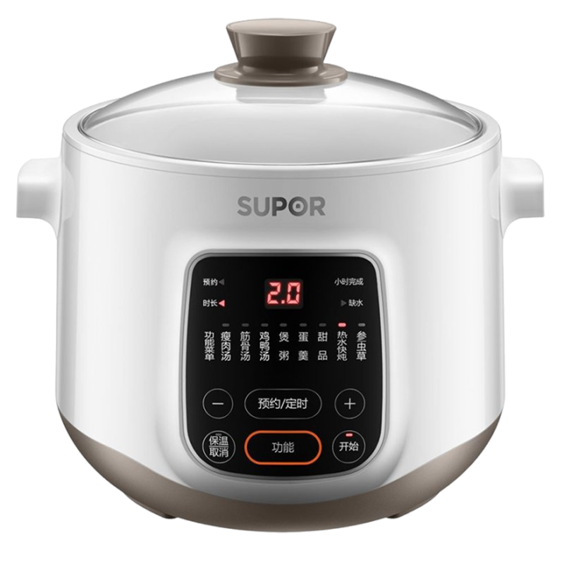 苏泊尔 SUPOR 电炖盅家用 电炖锅 隔水炖锅 隔水炖盅 煲汤锅 炖汤锅 煮粥锅 紫陶4胆 DZ25YC606