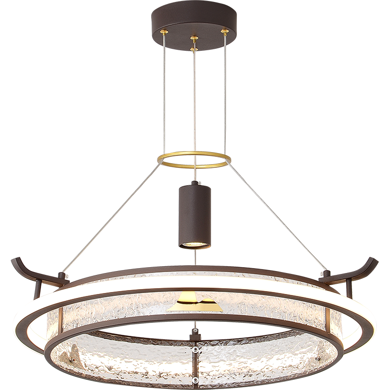 新中式吊灯轻奢大气客厅餐厅灯个性创意卧室吧台楼梯led变光灯具