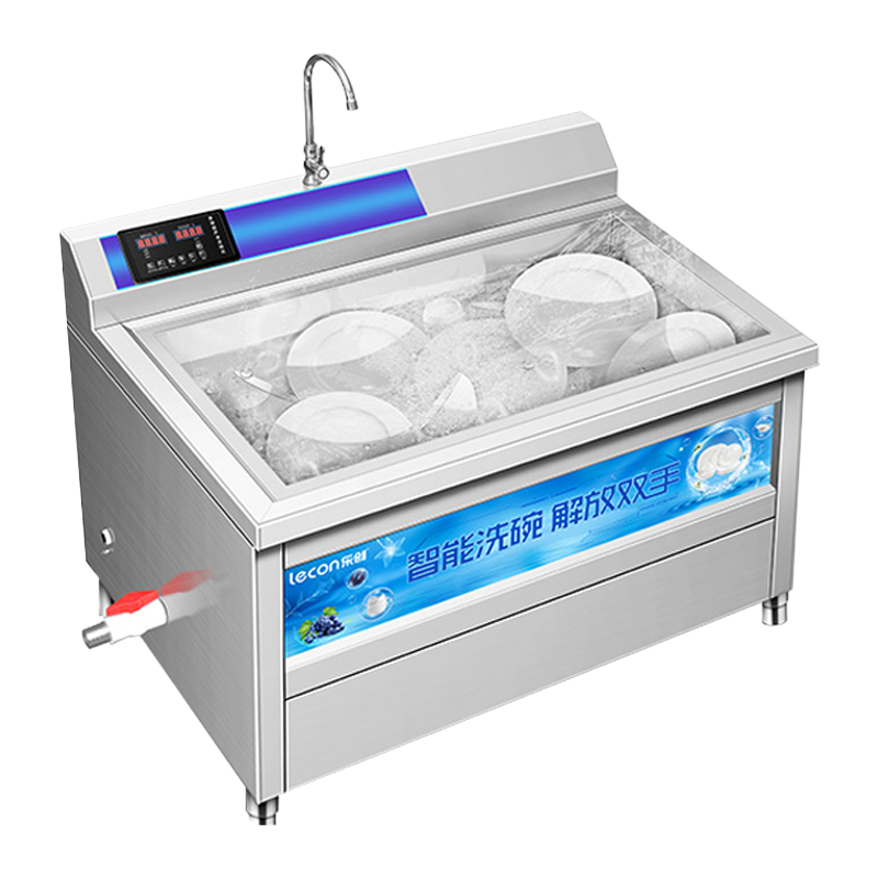 乐创/Lecon 超声波洗碗机水槽洗碗机商用厨房大型刷碗机消毒除菌水槽一体洗菜洗碟器饭店全自 智能防干烧定时款1.5单池