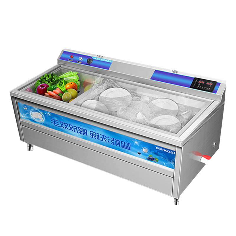 乐创/Lecon 超声波洗碗机水槽洗碗机商用厨房大型刷碗机消毒除菌水槽一体洗菜洗碟器饭店全自动智能防干烧定时款1.2单池