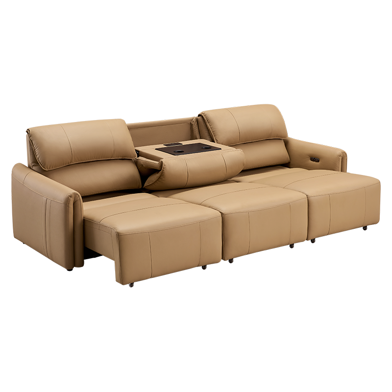 芝华仕头等舱真皮沙发现代极简电动功能客厅伸缩两用沙发床30075