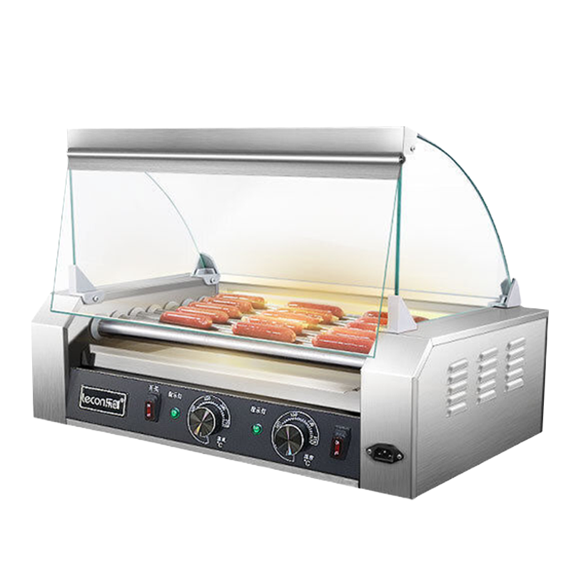 乐创/Lecon 烤肠机商用小型全自动热狗机恒温早餐摆摊多功能台湾烤丸子机5管不粘管