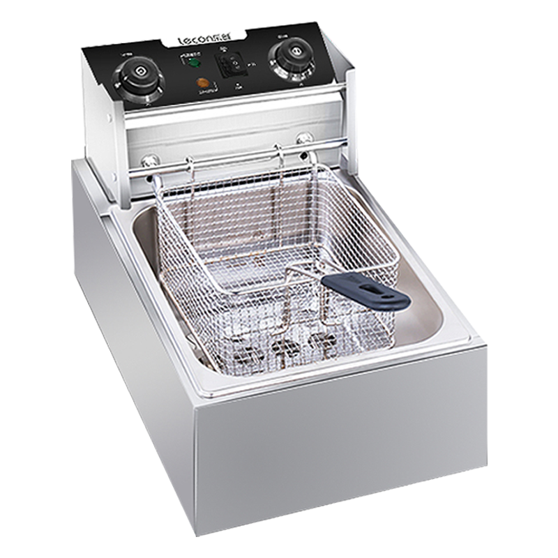 乐创(Lecon)电炸炉商用 单缸大容量油条机 薯条机 电炸锅 油炸炉 炸串机 5升 单缸电炸炉 定时款