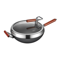 苏泊尔有钛铁不粘无涂层复合铁炒锅CC34YT1