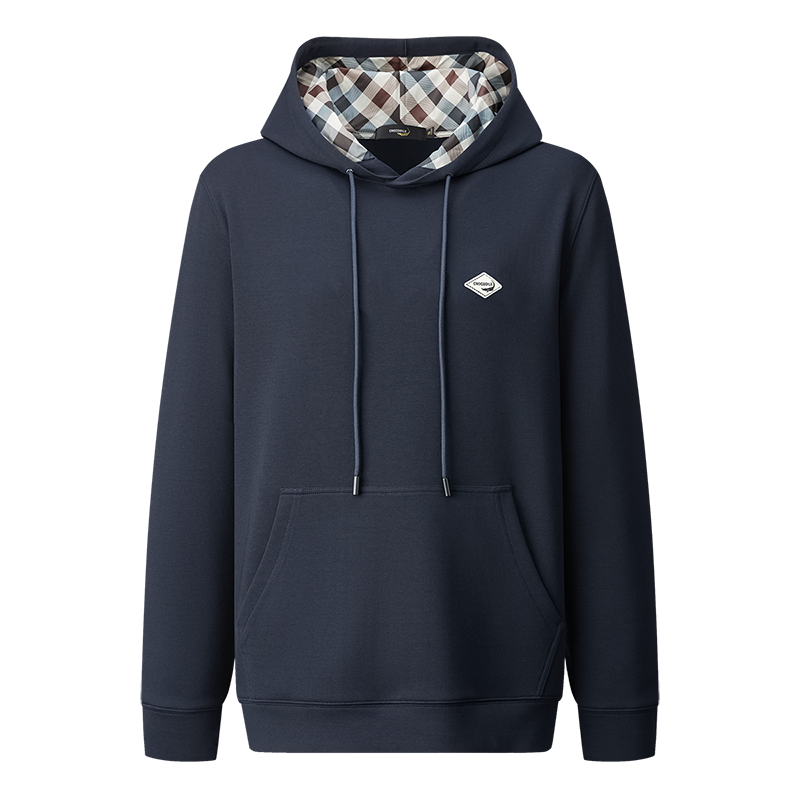 鳄鱼恤CROCODILE 长袖连帽卫衣男士秋冬纯色美式休闲保暖上衣