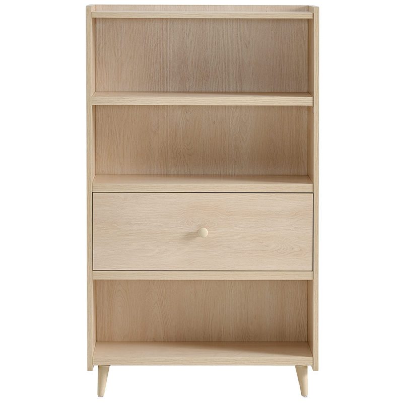 全友家居 书柜北欧原木风客厅矮脚储物柜可视化开放格书房置物柜