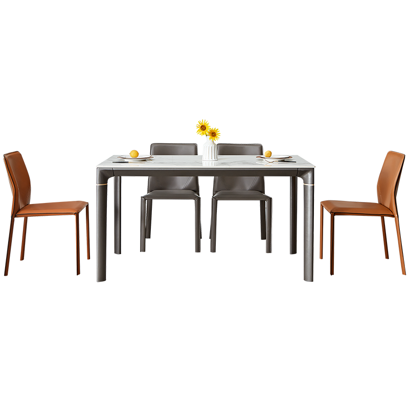 下架全友家居 餐桌现代简约餐桌岩板台面实木框架餐桌家用吃饭桌子DW1128