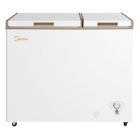 美的(Midea)202升家用冰柜双顶开双门双温柜冷藏冷冻一级能效家用商用省电卧式冰箱减霜净味BCD-202DKM(E)