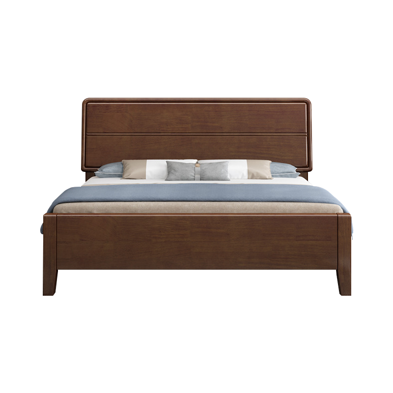 洛泰远 LTY4022901 实木床简约1.2米单人床 胡桃色