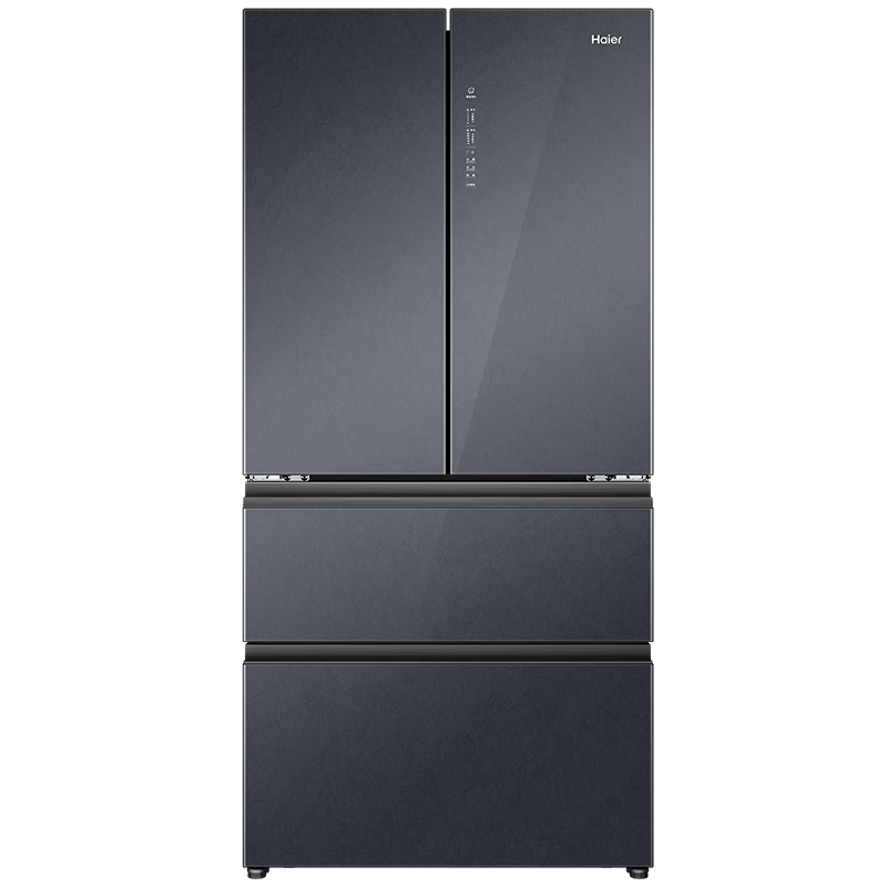 海尔(Haier)冰箱法式四开门466L容量 风冷无霜变频节能家用 一级能效 黑金净味 BCD-466WGHFDEDSR