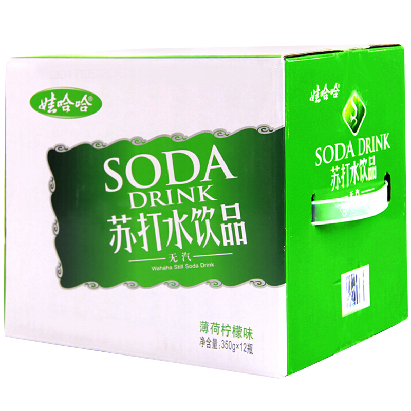 娃哈哈3味组合无气苏打水饮料 350ml*12瓶弱碱性饮用水薄荷柠檬味+无味+甜味三味组合会议用水