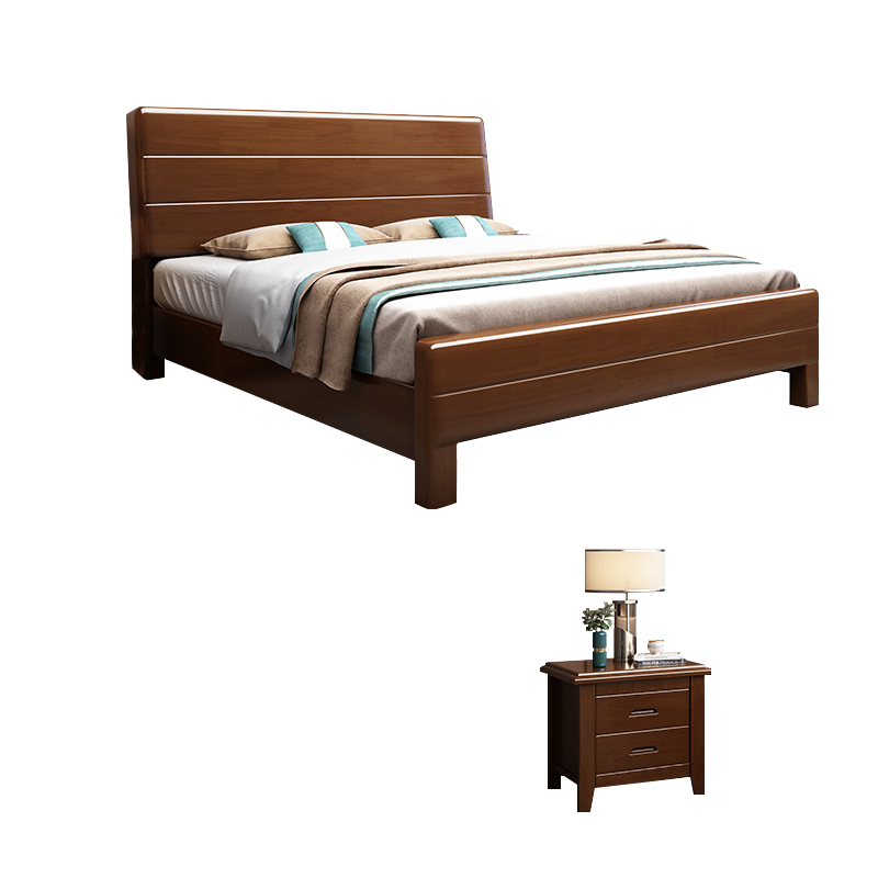 臻远 ZY4031128 实木床宿舍家具1.8米双人床含两个床头柜