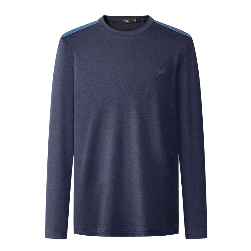 鳄鱼恤CROCODILE 男士T恤圆领柔软亲肤中青年长袖衫