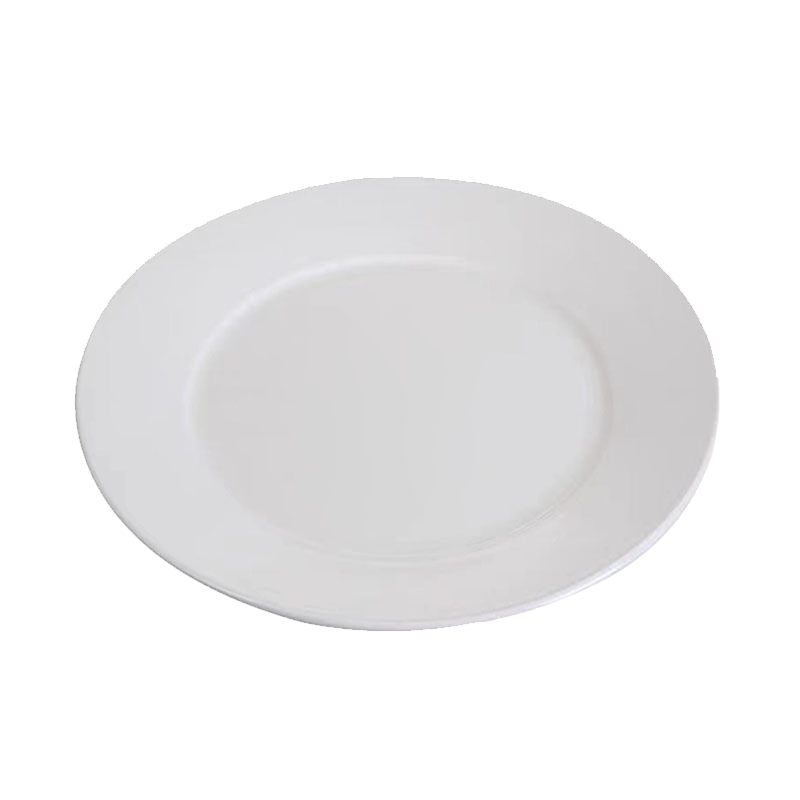 顺心优 陶瓷圆形菜盘碟子平盘菜碟 12英寸/1个
