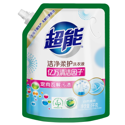 超能洗衣液袋装1kg袋装香味持久深层去污家庭装家用补充装