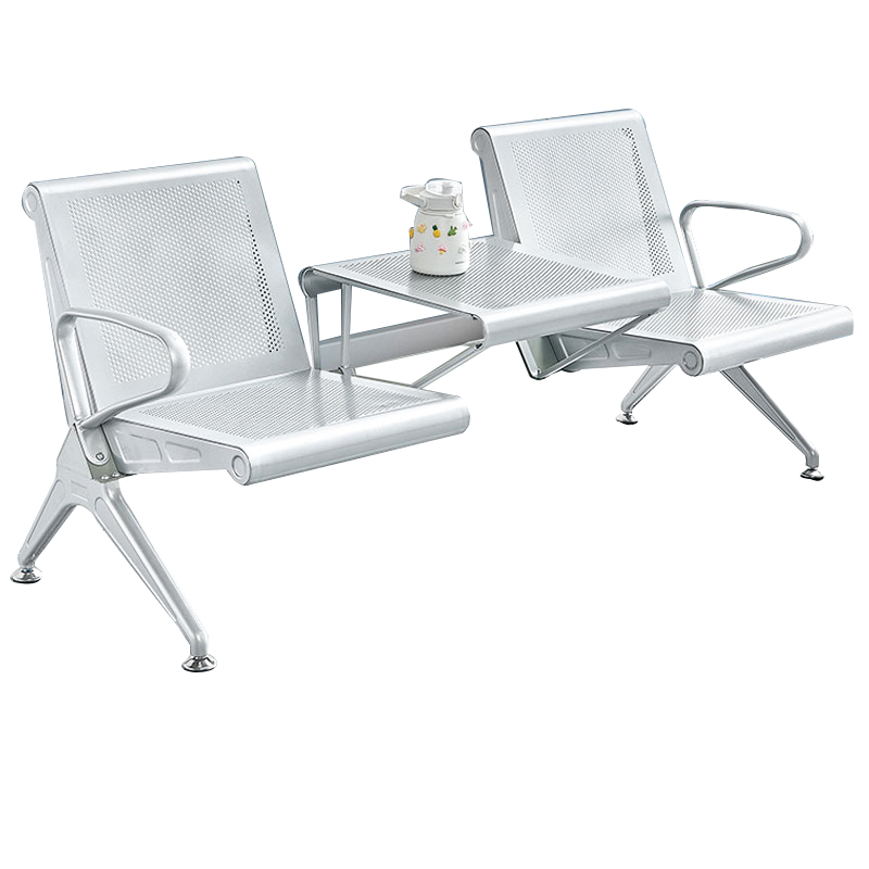 质凡两人位连排椅医院车站银行等候椅机场椅长椅子候诊椅 两人位+高茶几(无垫)