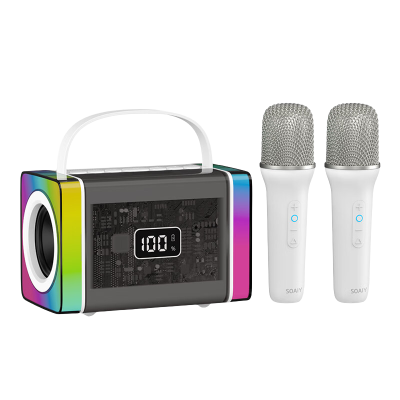 索爱(soaiy)S65m音箱全屏炫彩电脑喇叭低音炮家用车载迷你便携式小音响长续航收款插卡播放器