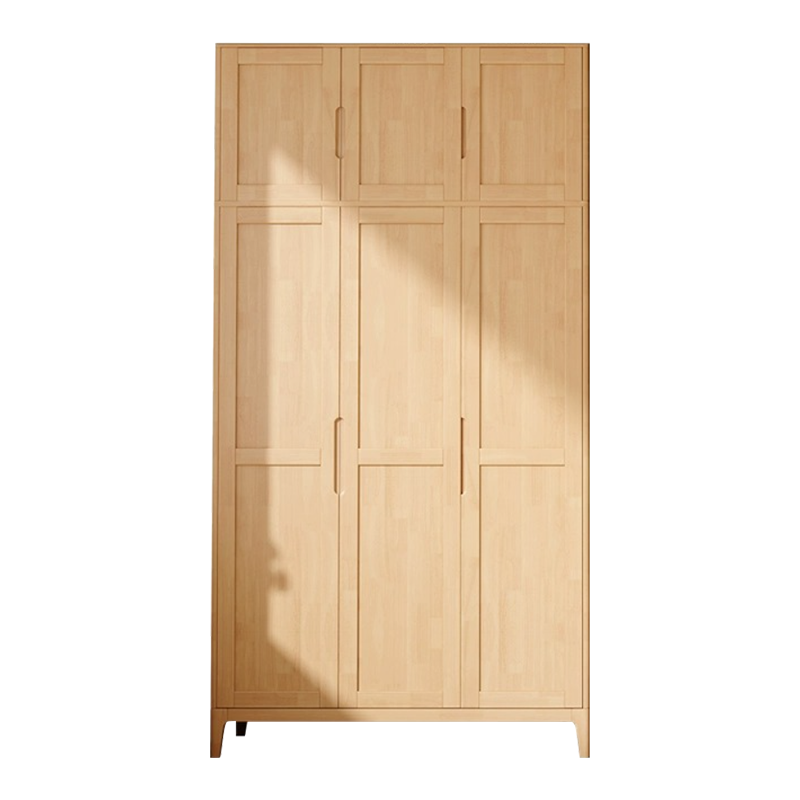 臻远 ZY4031136 简约实木衣柜三门收纳柜加顶柜