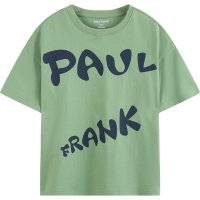 3505325082F大嘴猴(paul frank)童装儿童短袖T恤2023夏季新款时尚百搭男女童休闲上衣 酱红 110