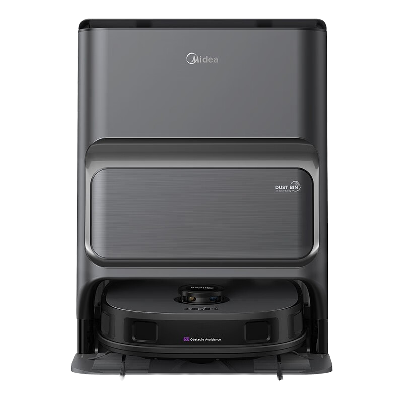 美的(Midea)扫地机器人扫拖一体 V12 自动集尘扫拖洗烘一体机自动清洗拖布烘干洗地机--自动上下水版拖地机
