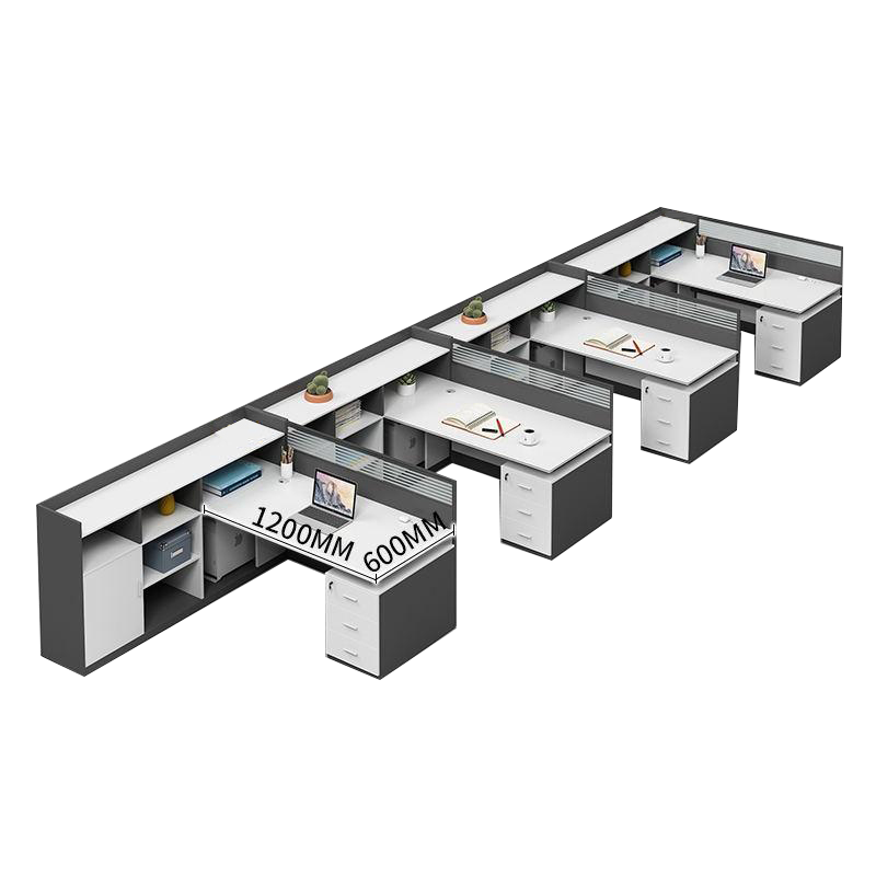 鑫欧驰 多人位工位桌白色办公桌职员桌卡座屏风员工桌办公桌