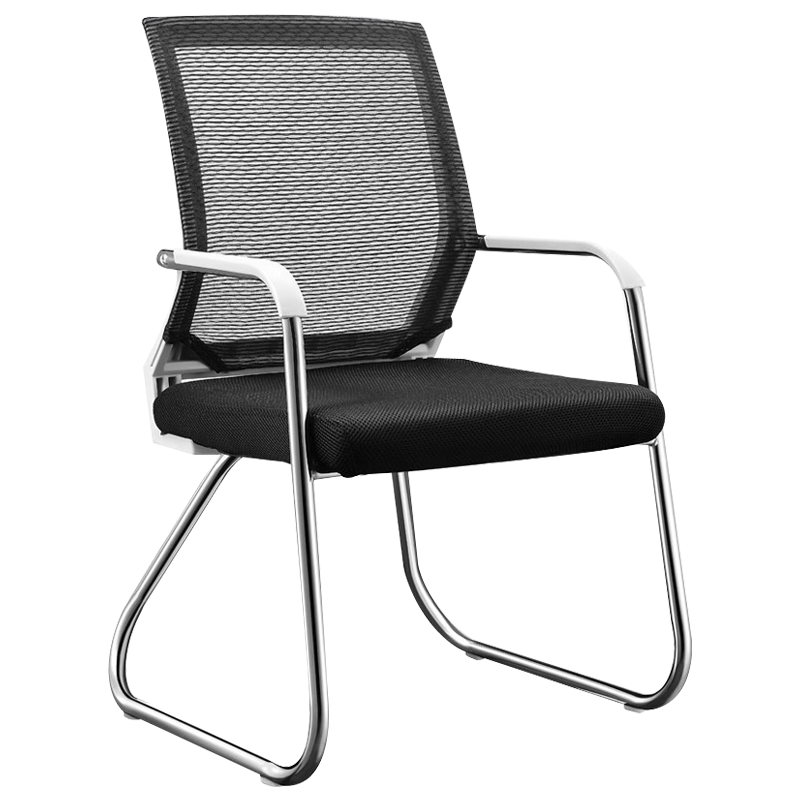 晋鑫辉 简约时尚职员椅办公会议椅弓形电脑座椅员工椅子网布椅黑色450*440*880mm