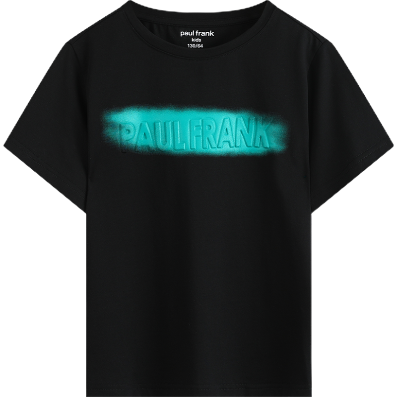 3505325134F大嘴猴(paul frank)童装儿童T恤夏季百搭潮流印花简约休闲短袖上衣 蔷薇红 130