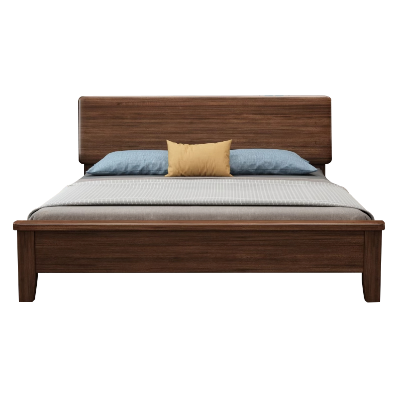 臻远 ZY4022913 实木床胡桃木单人床1.5米