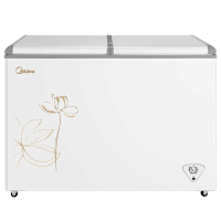 美的(Midea)271升 商用家用囤货冰柜 大容量冷藏冷冻双箱双温冷柜 可移动蝶形门 卧式冰箱 BCD-271VMQ