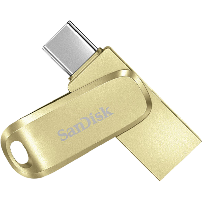 闪迪(SanDisk)128GB Type-C手机电脑U盘 DDC4繁星金 读速高达400MB/s 全金属双接口加密优盘